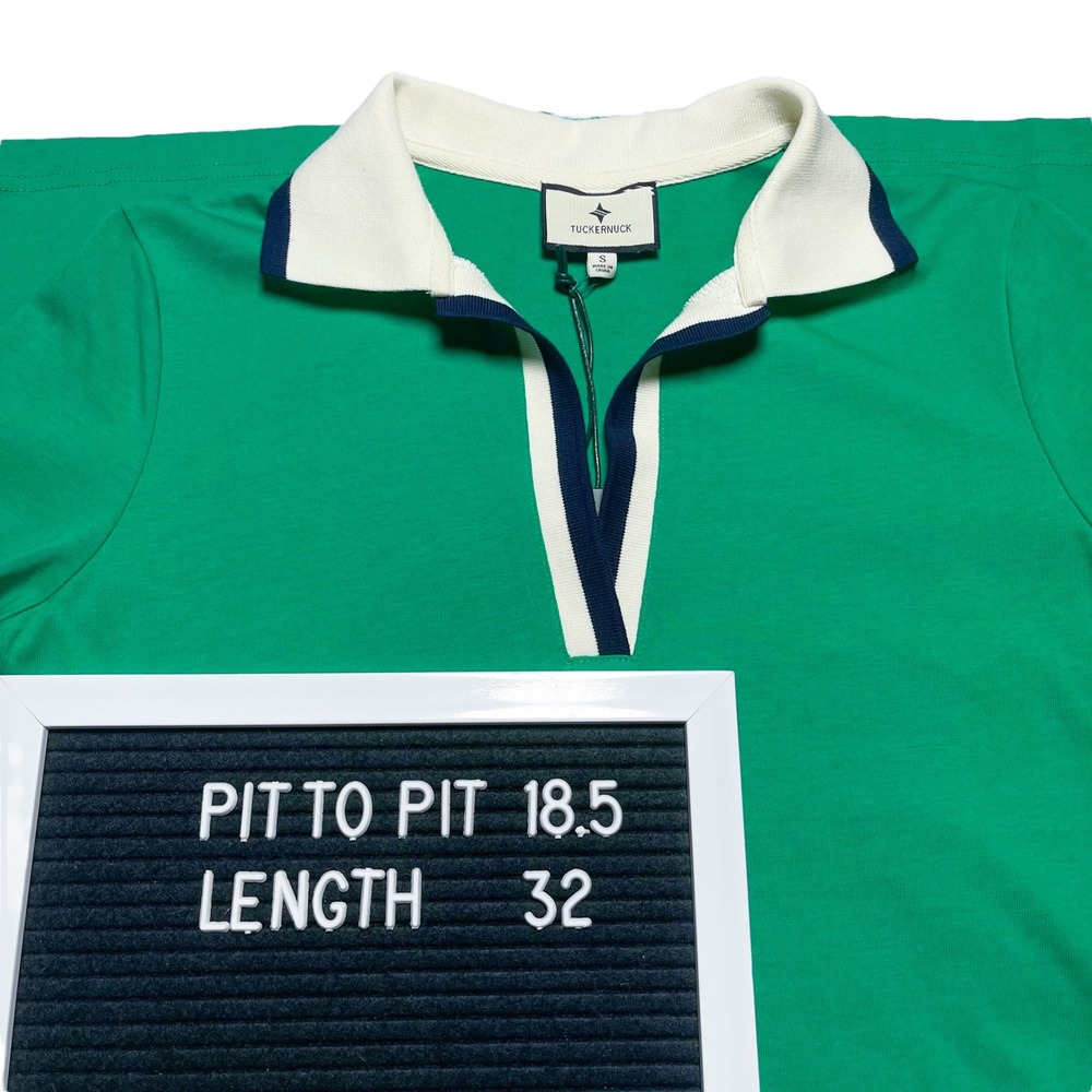 Tuckernuck NWT Dress Green Hutton Polo Shirt Mini Women's Sz S Preppy Coastal - Picture 10 of 12